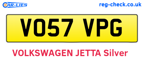 VO57VPG are the vehicle registration plates.