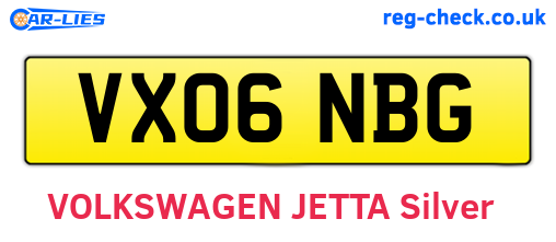 VX06NBG are the vehicle registration plates.