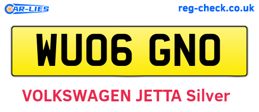 WU06GNO are the vehicle registration plates.