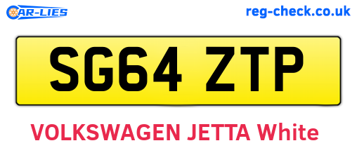 SG64ZTP are the vehicle registration plates.