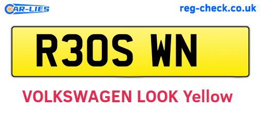 R30SWN are the vehicle registration plates.