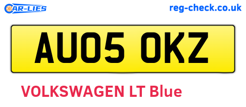 AU05OKZ are the vehicle registration plates.