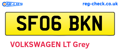 SF06BKN are the vehicle registration plates.