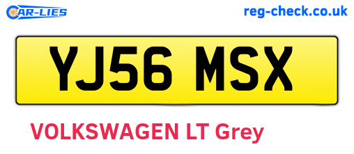 YJ56MSX are the vehicle registration plates.