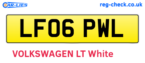 LF06PWL are the vehicle registration plates.