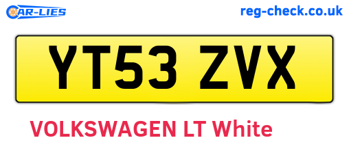 YT53ZVX are the vehicle registration plates.