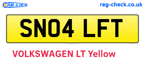 SN04LFT are the vehicle registration plates.