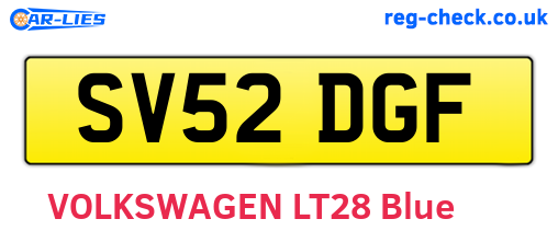 SV52DGF are the vehicle registration plates.