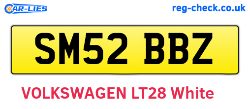 SM52BBZ are the vehicle registration plates.