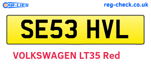 SE53HVL are the vehicle registration plates.