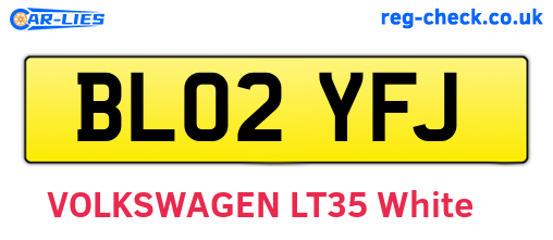 BL02YFJ are the vehicle registration plates.