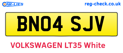 BN04SJV are the vehicle registration plates.