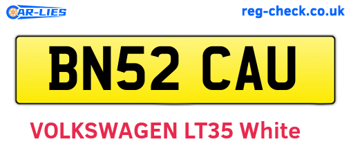 BN52CAU are the vehicle registration plates.