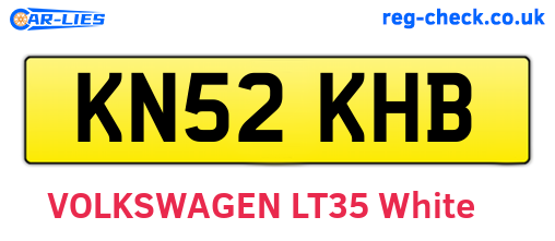 KN52KHB are the vehicle registration plates.
