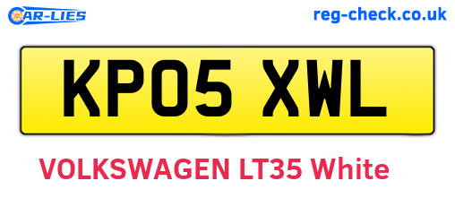 KP05XWL are the vehicle registration plates.