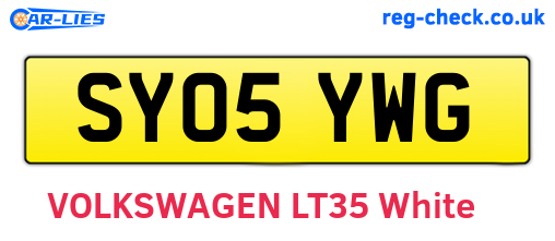 SY05YWG are the vehicle registration plates.
