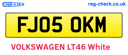 FJ05OKM are the vehicle registration plates.