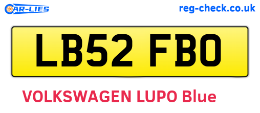 LB52FBO are the vehicle registration plates.