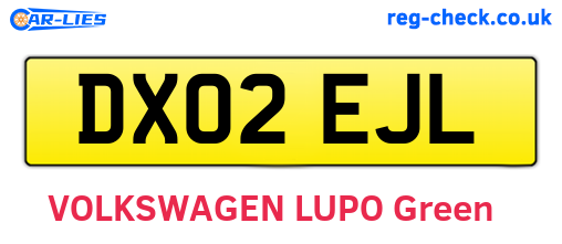 DX02EJL are the vehicle registration plates.