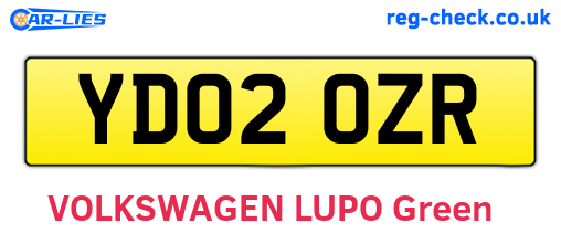 YD02OZR are the vehicle registration plates.