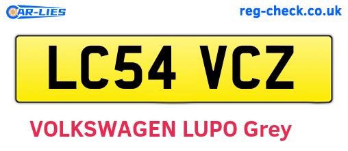 LC54VCZ are the vehicle registration plates.