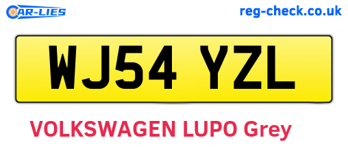 WJ54YZL are the vehicle registration plates.