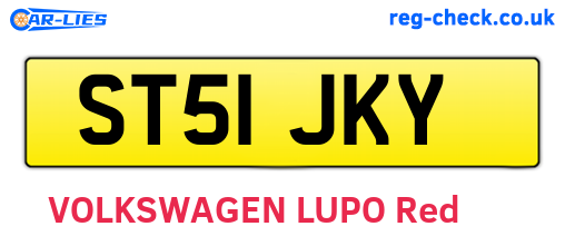 ST51JKY are the vehicle registration plates.