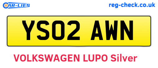 YS02AWN are the vehicle registration plates.