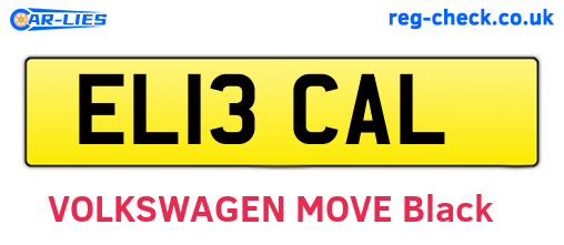 EL13CAL are the vehicle registration plates.