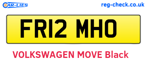 FR12MHO are the vehicle registration plates.