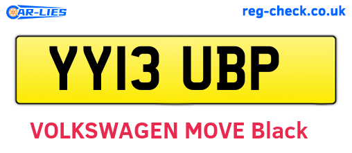 YY13UBP are the vehicle registration plates.