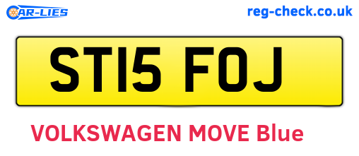 ST15FOJ are the vehicle registration plates.