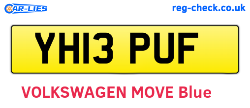 YH13PUF are the vehicle registration plates.