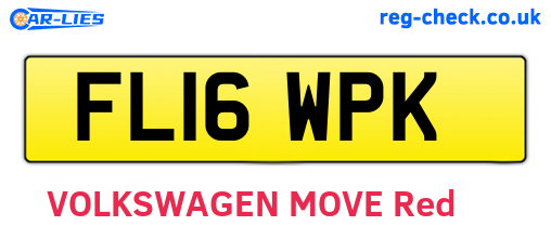 FL16WPK are the vehicle registration plates.