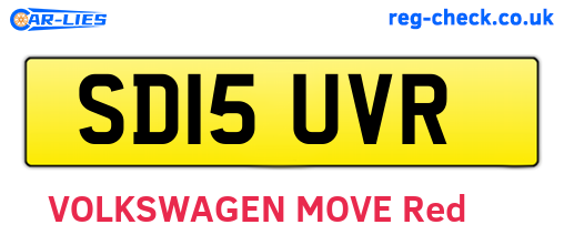 SD15UVR are the vehicle registration plates.