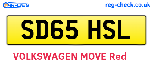 SD65HSL are the vehicle registration plates.