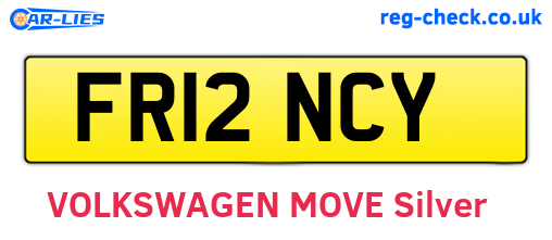 FR12NCY are the vehicle registration plates.