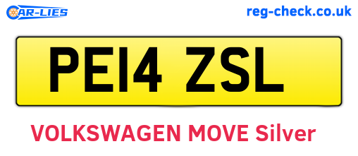 PE14ZSL are the vehicle registration plates.