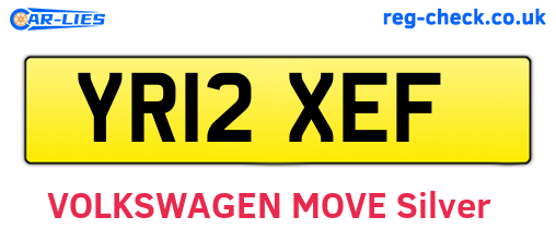 YR12XEF are the vehicle registration plates.
