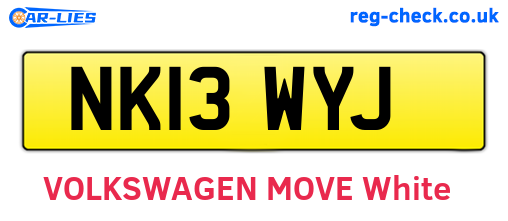 NK13WYJ are the vehicle registration plates.
