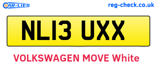 NL13UXX are the vehicle registration plates.