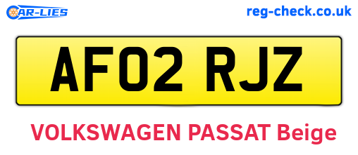 AF02RJZ are the vehicle registration plates.