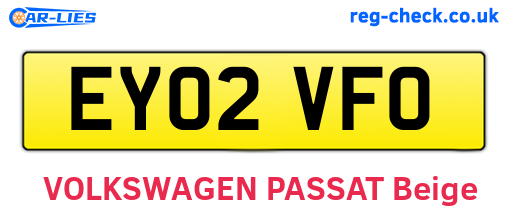 EY02VFO are the vehicle registration plates.