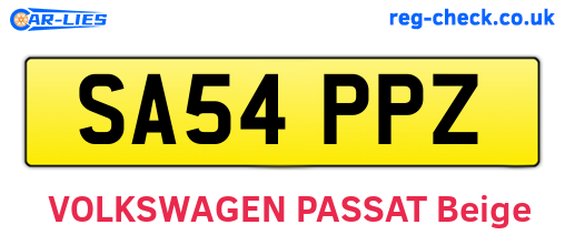 SA54PPZ are the vehicle registration plates.