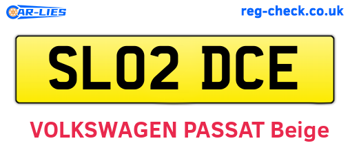 SL02DCE are the vehicle registration plates.