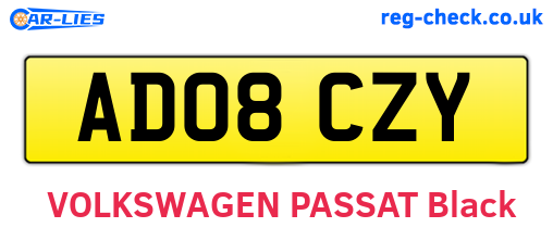 AD08CZY are the vehicle registration plates.