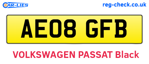 AE08GFB are the vehicle registration plates.
