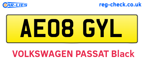 AE08GYL are the vehicle registration plates.
