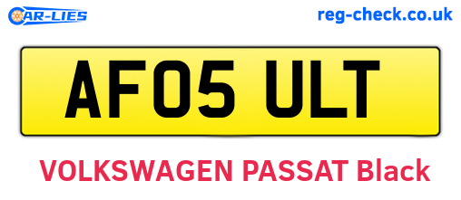 AF05ULT are the vehicle registration plates.