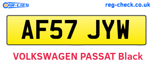 AF57JYW are the vehicle registration plates.